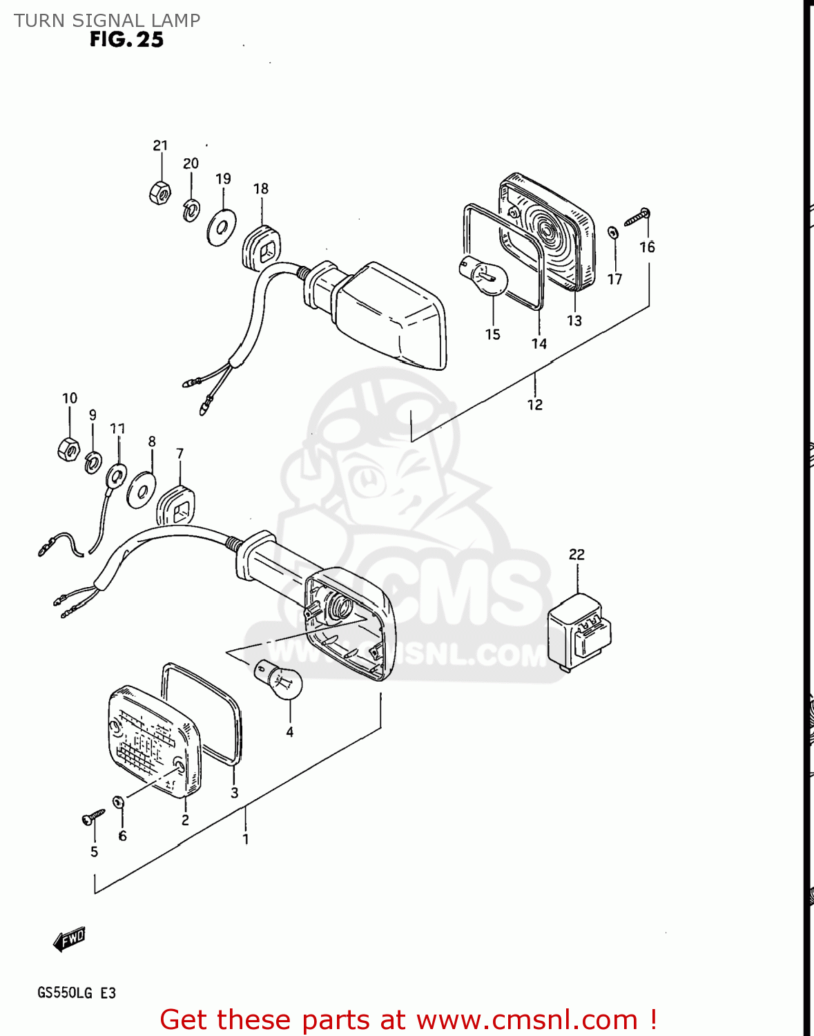 TURN SIGNAL LAMP GS550L 1986 (G) USA (E03)