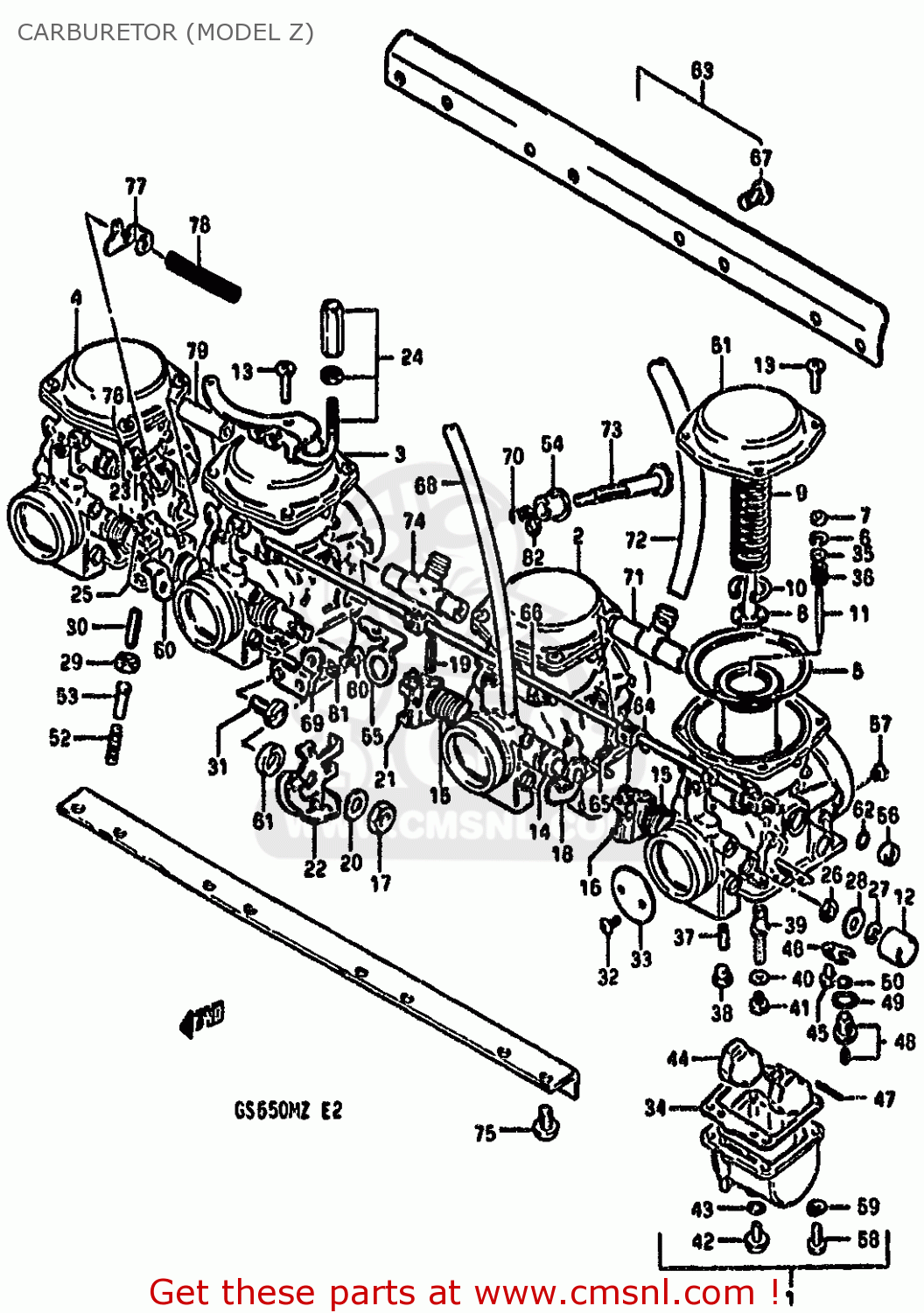 Suzuki GS550M 1981 (X) (E02 E04 E06 E22 E24 E34) CARBURETOR (MODEL Z ...