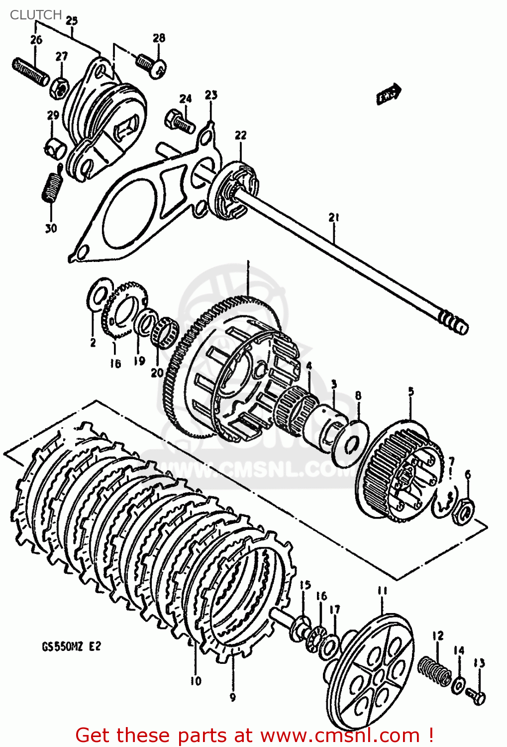 CLUTCH GS550M 1981 (X) (E02 E04 E06 E22 E24 E34)