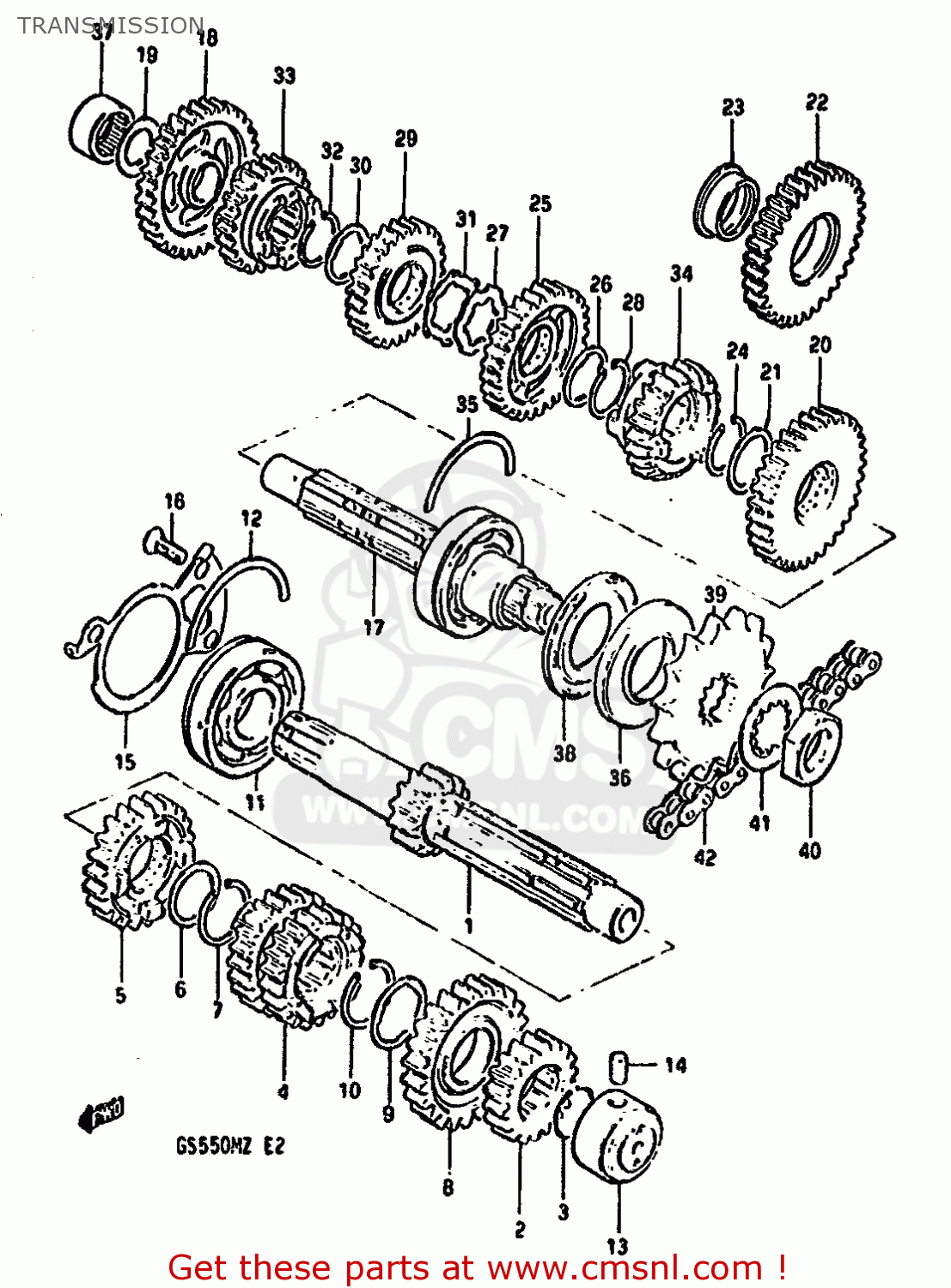 TRANSMISSION GS550M 1981 (X) (E02 E04 E06 E22 E24 E34)