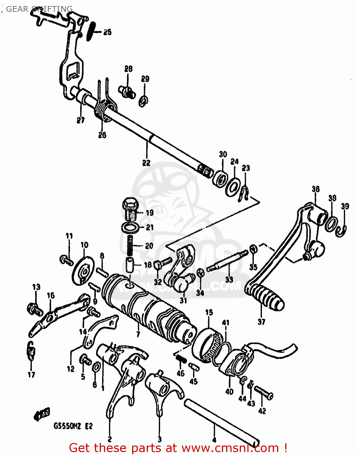 GEAR SHIFTING GS550M 1981 (X) (E02 E04 E06 E22 E24 E34)