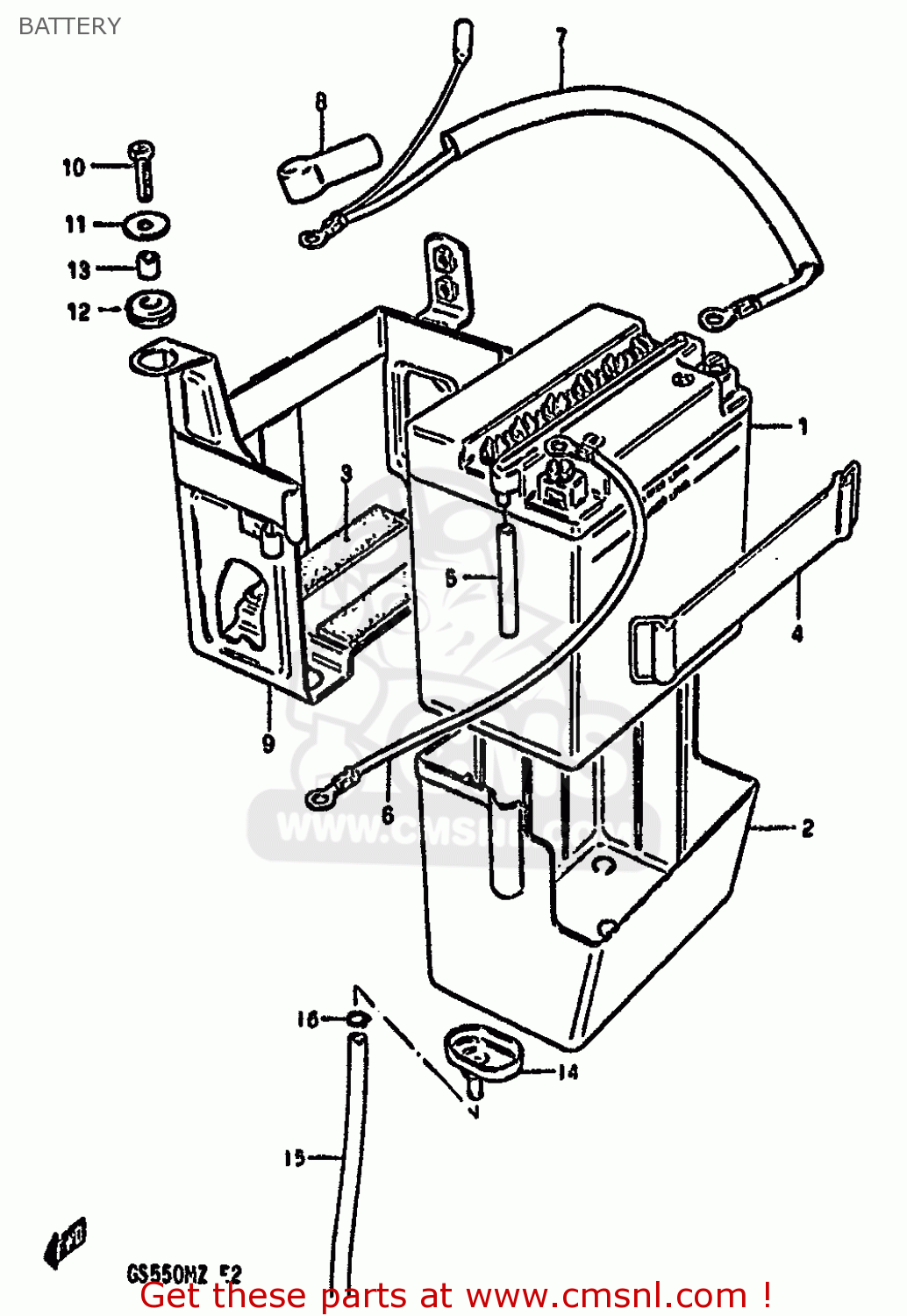 BATTERY GS550M 1981 (X) (E02 E04 E06 E22 E24 E34)