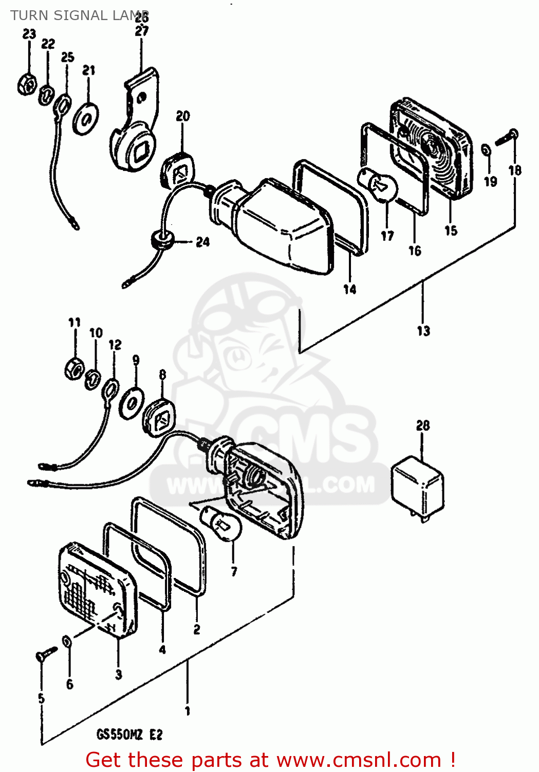 TURN SIGNAL LAMP GS550M 1981 (X) (E02 E04 E06 E22 E24 E34)
