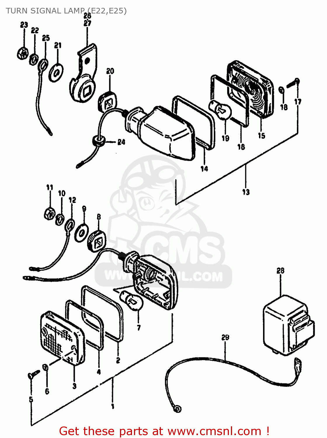 TURN SIGNAL LAMP (E22,E25) GS550M 1981 (X) (E02 E04 E06 E22 E24 E34)