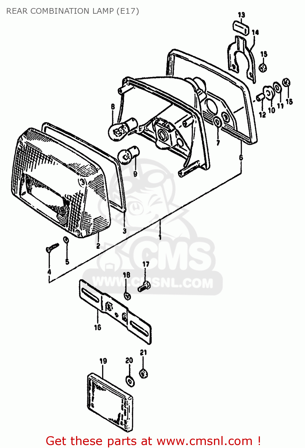 REAR COMBINATION LAMP (E17) GS550M 1981 (X) (E02 E04 E06 E22 E24 E34)