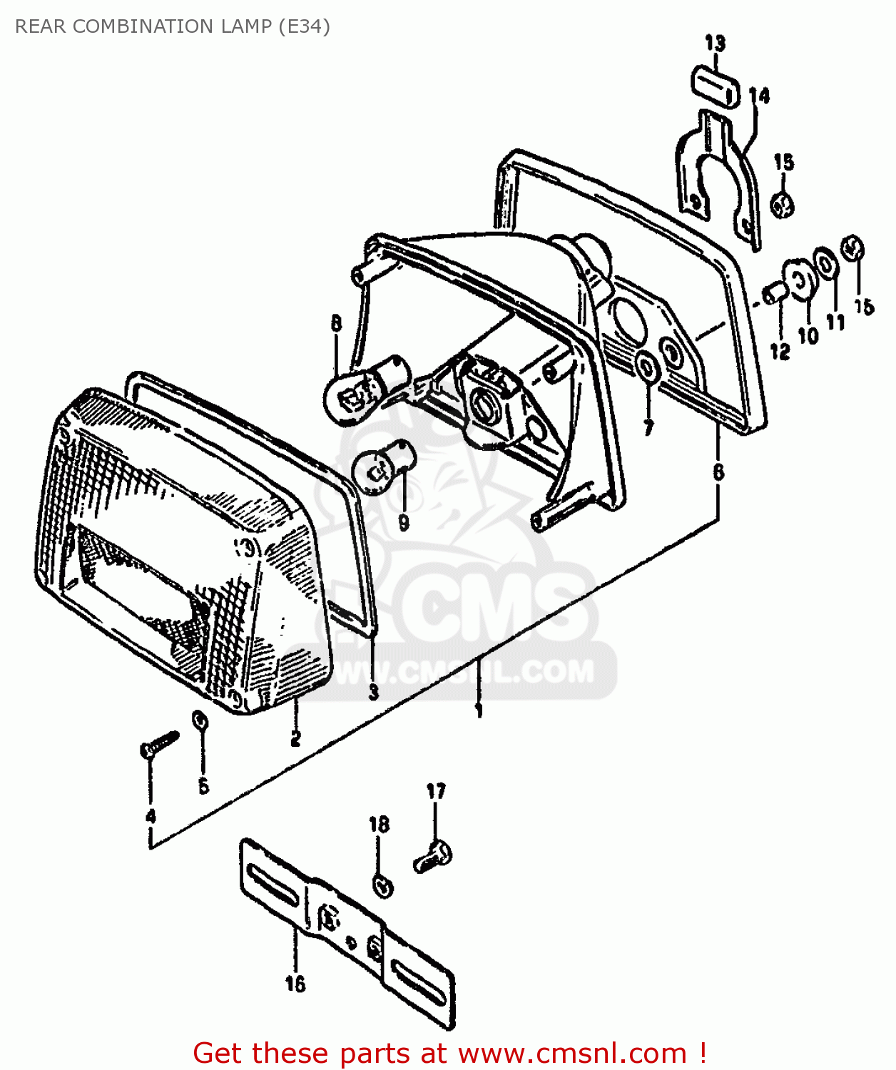 REAR COMBINATION LAMP (E34) GS550M 1981 (X) (E02 E04 E06 E22 E24 E34)