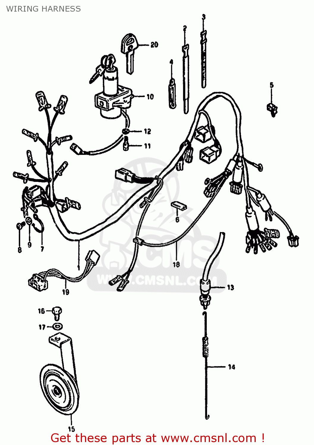 WIRING HARNESS GS550M 1981 (X) (E02 E04 E06 E22 E24 E34)