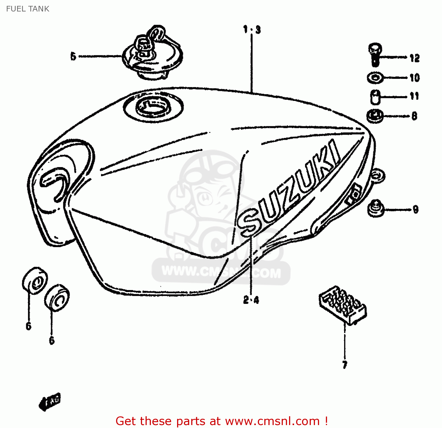FUEL TANK GS550M 1981 (X) (E02 E04 E06 E22 E24 E34)