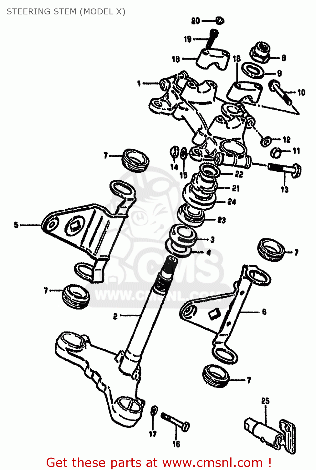 STEERING STEM (MODEL X) GS550M 1981 (X) (E02 E04 E06 E22 E24 E34)