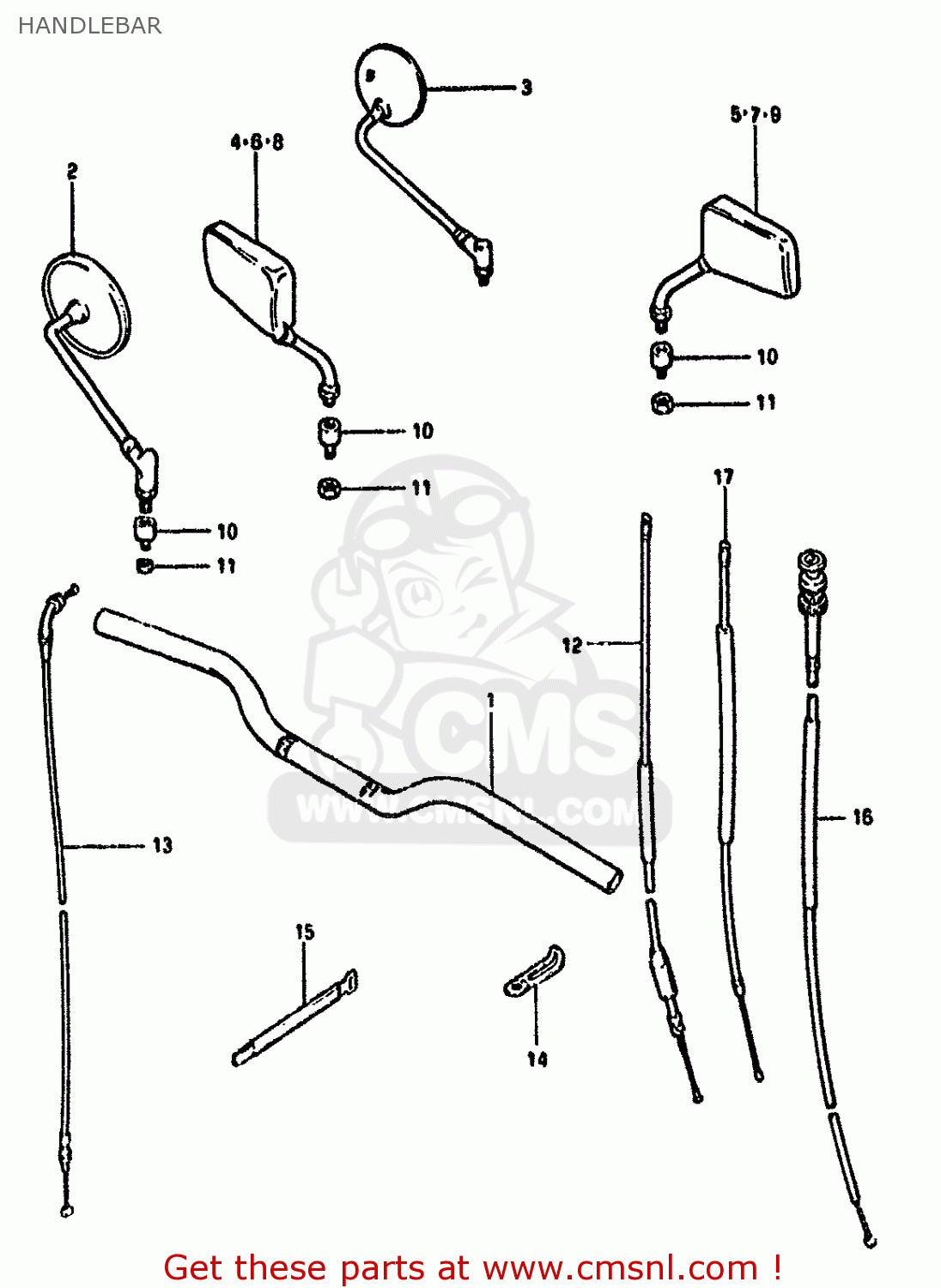 HANDLEBAR GS550M 1981 (X) (E02 E04 E06 E22 E24 E34)