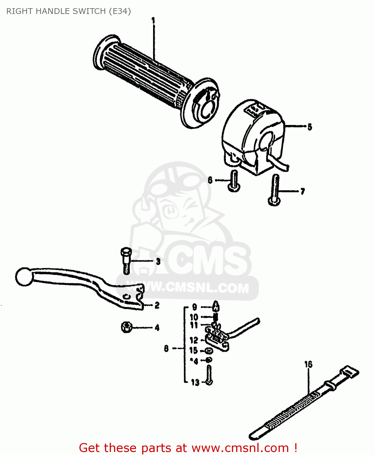 RIGHT HANDLE SWITCH (E34) GS550M 1981 (X) (E02 E04 E06 E22 E24 E34)