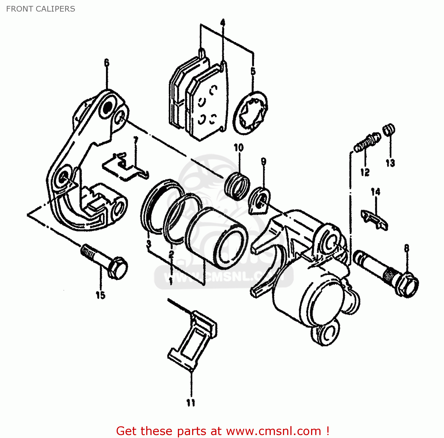 FRONT CALIPERS GS550M 1981 (X) (E02 E04 E06 E22 E24 E34)