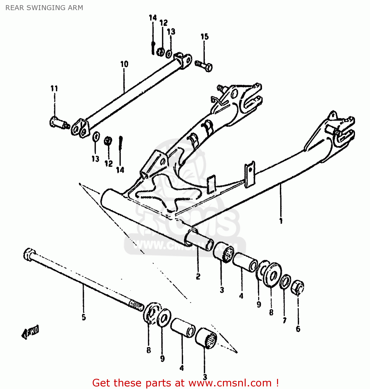 REAR SWINGING ARM GS550M 1981 (X) (E02 E04 E06 E22 E24 E34)