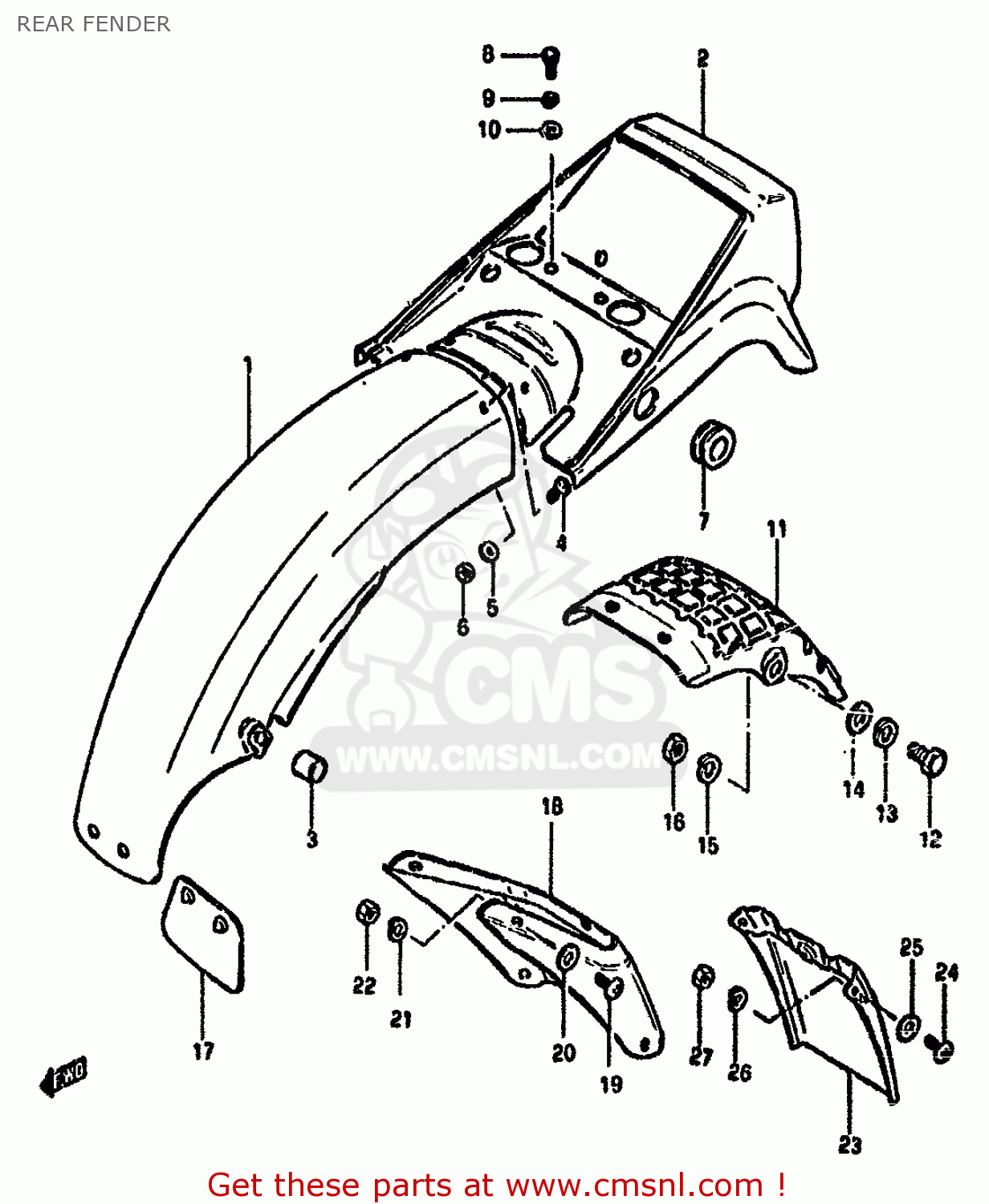 REAR FENDER GS550M 1981 (X) (E02 E04 E06 E22 E24 E34)