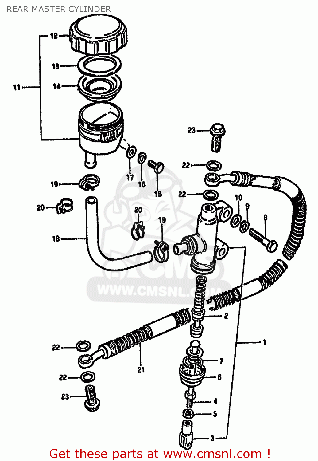REAR MASTER CYLINDER GS550M 1981 (X) (E02 E04 E06 E22 E24 E34)