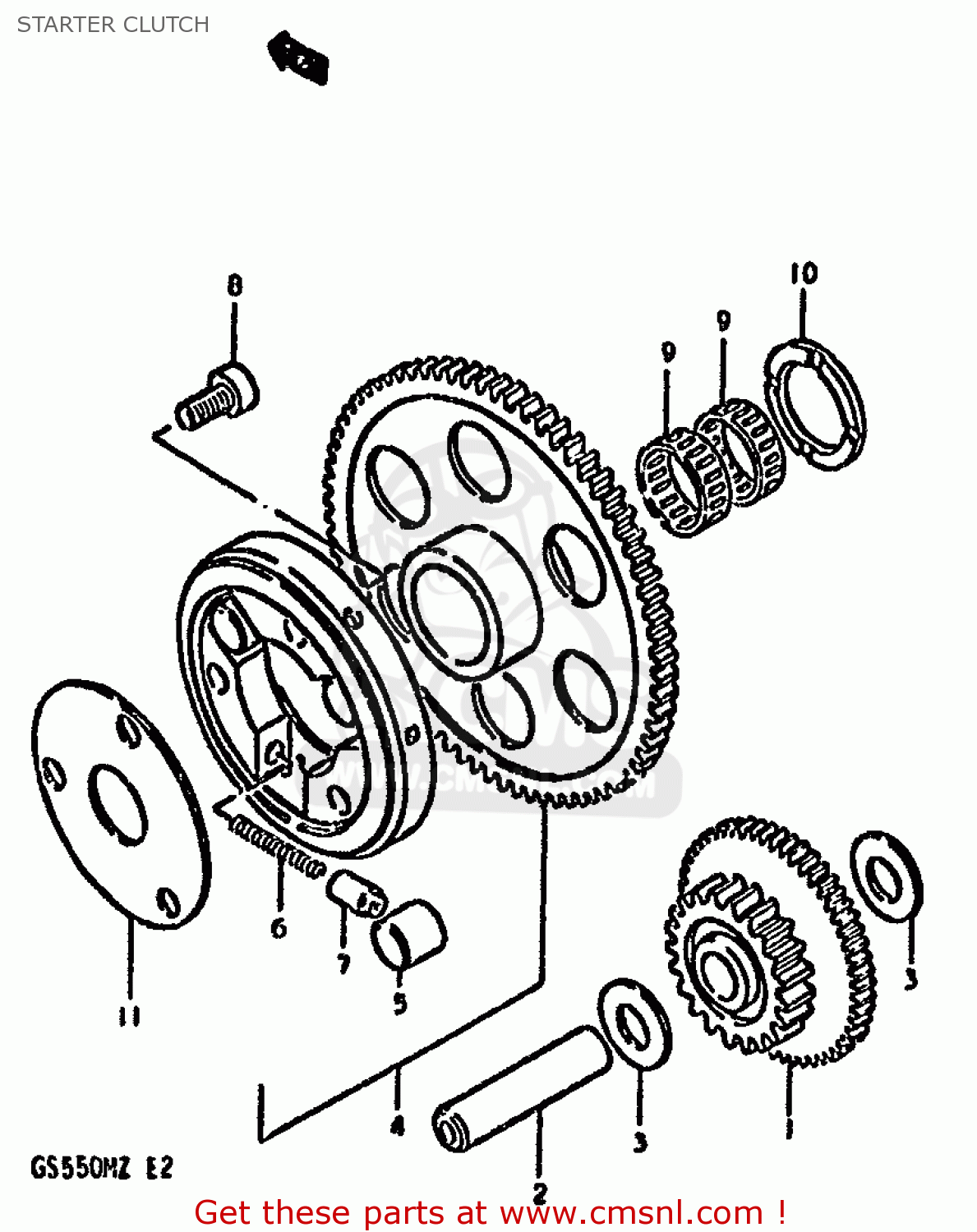 STARTER CLUTCH GS550M 1981 (X) (E02 E04 E06 E22 E24 E34)