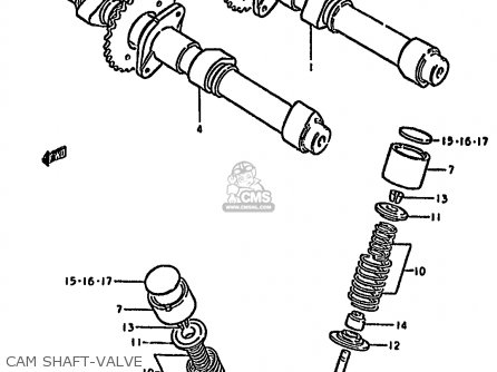 CAM SHAFT-VALVE - GS550M 1981 (X) (E02 E04 E06 E22 E24 E34)