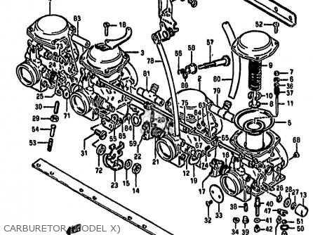 CARBURETOR (MODEL X) - GS550M 1981 (X) (E02 E04 E06 E22 E24 E34)