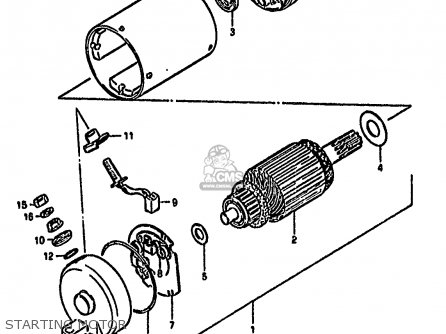 STARTING MOTOR - GS550M 1981 (X) (E02 E04 E06 E22 E24 E34)