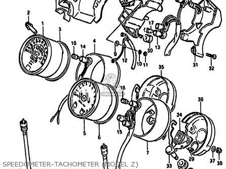 SPEEDOMETER-TACHOMETER (MODEL Z) - GS550M 1981 (X) (E02 E04 E06 E22 E24 E34)