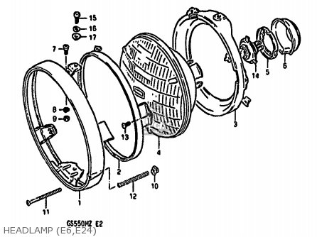 HEADLAMP (E6,E24) - GS550M 1981 (X) (E02 E04 E06 E22 E24 E34)