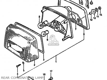 REAR COMBINATION LAMP - GS550M 1981 (X) (E02 E04 E06 E22 E24 E34)