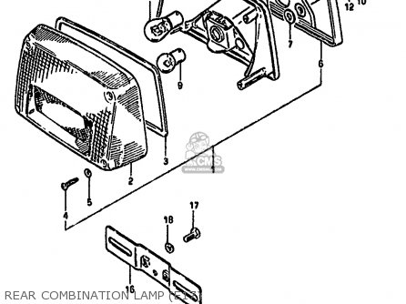 REAR COMBINATION LAMP (E17) - GS550M 1981 (X) (E02 E04 E06 E22 E24 E34)