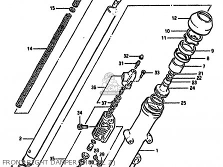 FRONT RIGHT DAMPER (MODEL Z) - GS550M 1981 (X) (E02 E04 E06 E22 E24 E34)