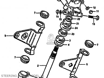 STEERING STEM (MODEL X) - GS550M 1981 (X) (E02 E04 E06 E22 E24 E34)