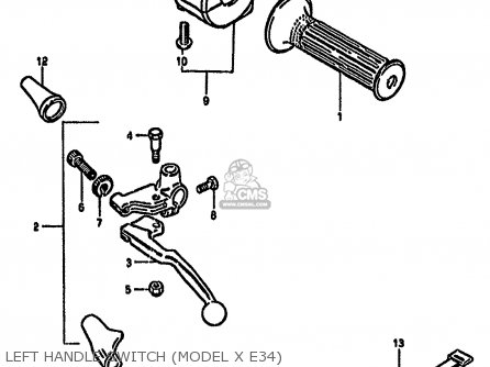 LEFT HANDLE SWITCH (MODEL X E34) - GS550M 1981 (X) (E02 E04 E06 E22 E24 E34)