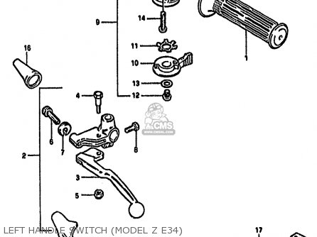 LEFT HANDLE SWITCH (MODEL Z E34) - GS550M 1981 (X) (E02 E04 E06 E22 E24 E34)