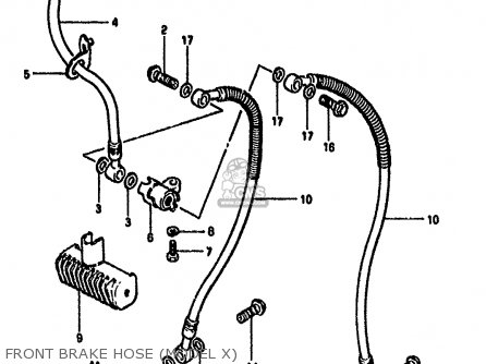 FRONT BRAKE HOSE (MODEL X) - GS550M 1981 (X) (E02 E04 E06 E22 E24 E34)