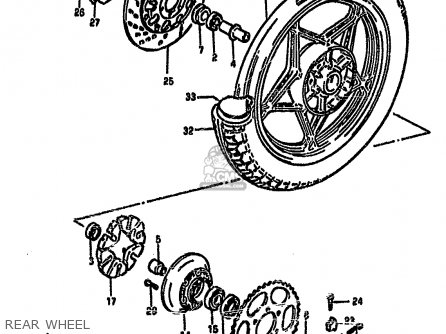 REAR WHEEL - GS550M 1981 (X) (E02 E04 E06 E22 E24 E34)
