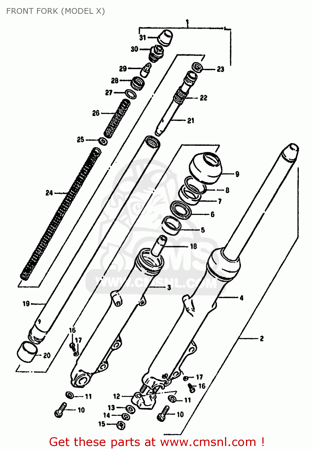 Suzuki GS550M 1982 (Z) (E02 E04 E06 E22 E24 E25 E34) FRONT FORK (MODEL