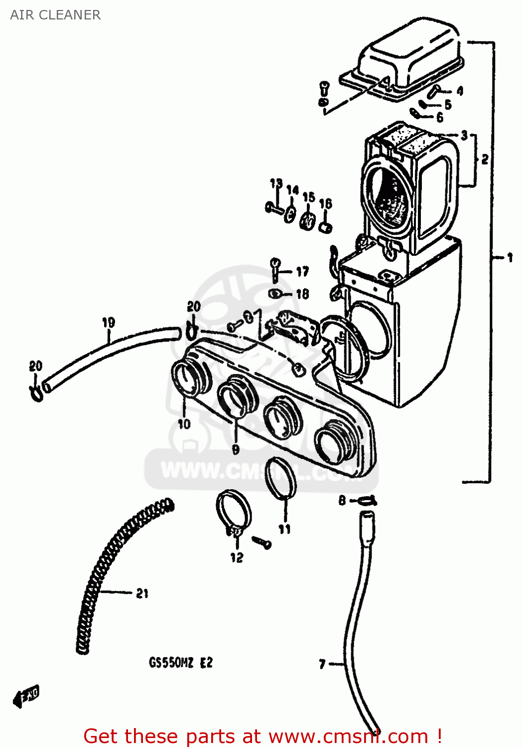 AIR CLEANER GS550M 1982 (Z) (E02 E04 E06 E22 E24 E25 E34)