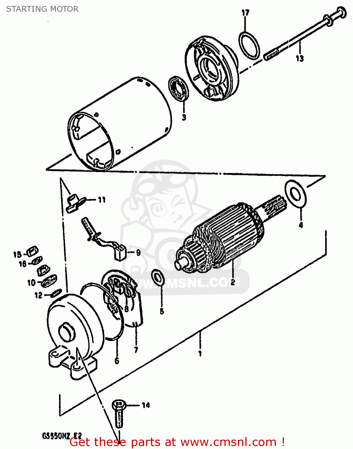 STARTING MOTOR GS550M 1982 (Z) (E02 E04 E06 E22 E24 E25 E34)