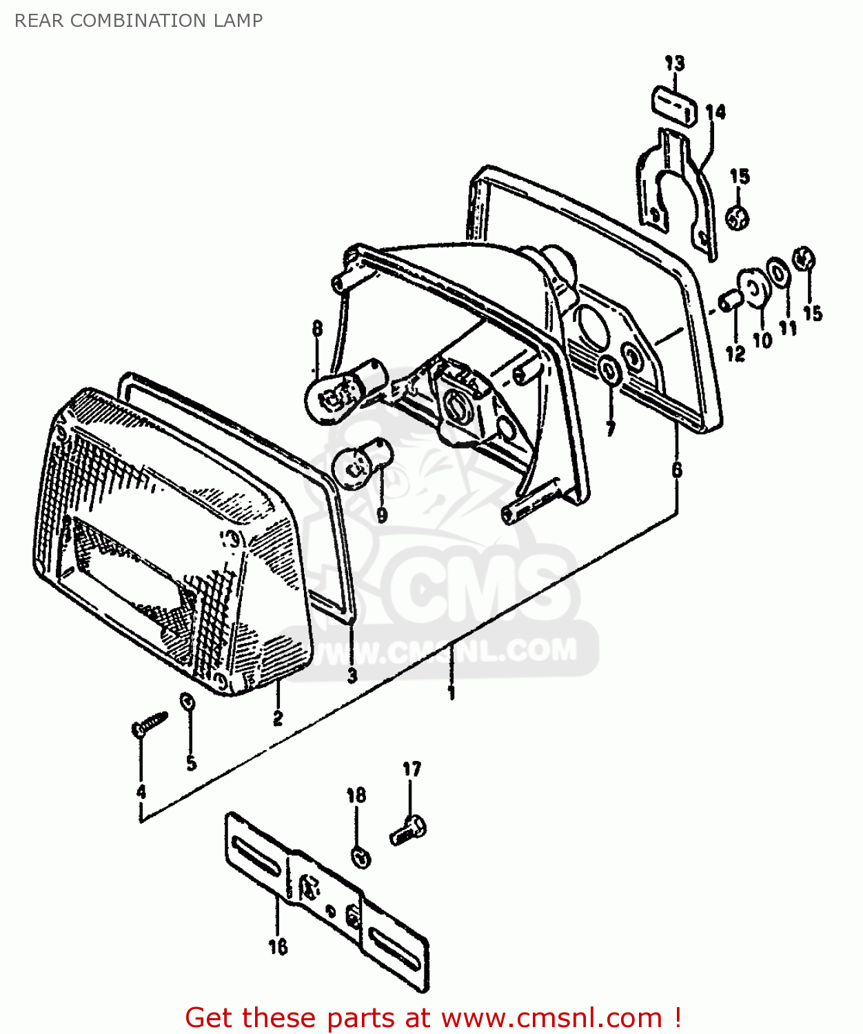 REAR COMBINATION LAMP GS550M 1982 (Z) (E02 E04 E06 E22 E24 E25 E34)