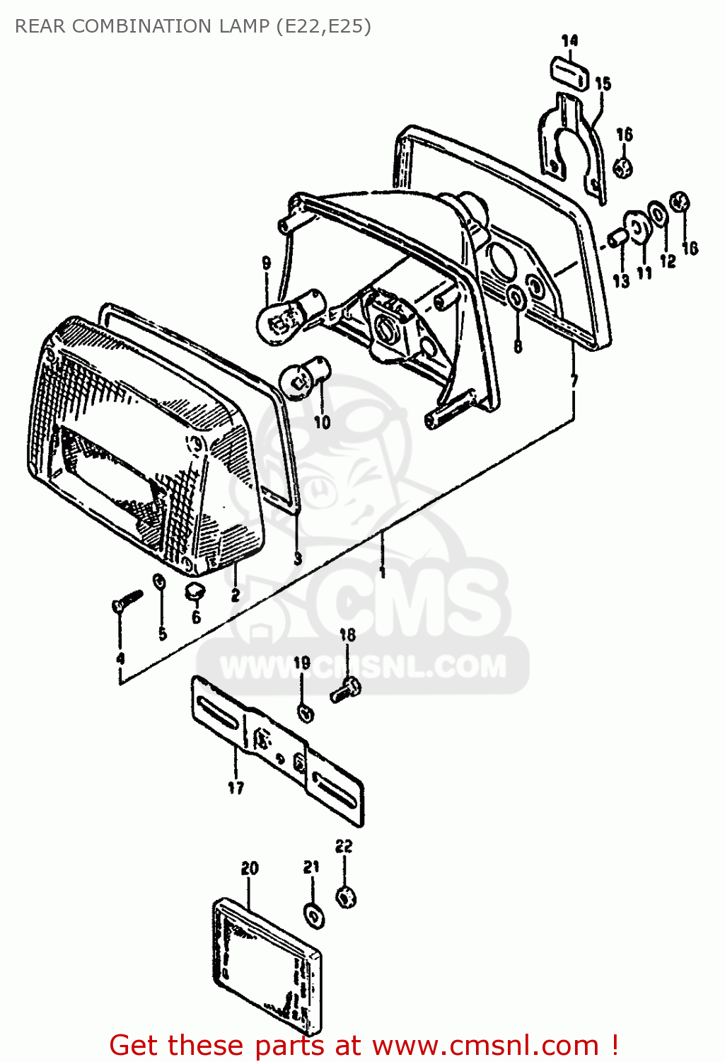 REAR COMBINATION LAMP (E22,E25) GS550M 1982 (Z) (E02 E04 E06 E22 E24 E25 E34)