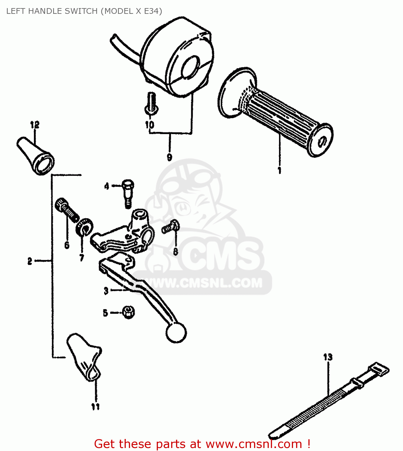 LEFT HANDLE SWITCH (MODEL X E34) GS550M 1982 (Z) (E02 E04 E06 E22 E24 E25 E34)