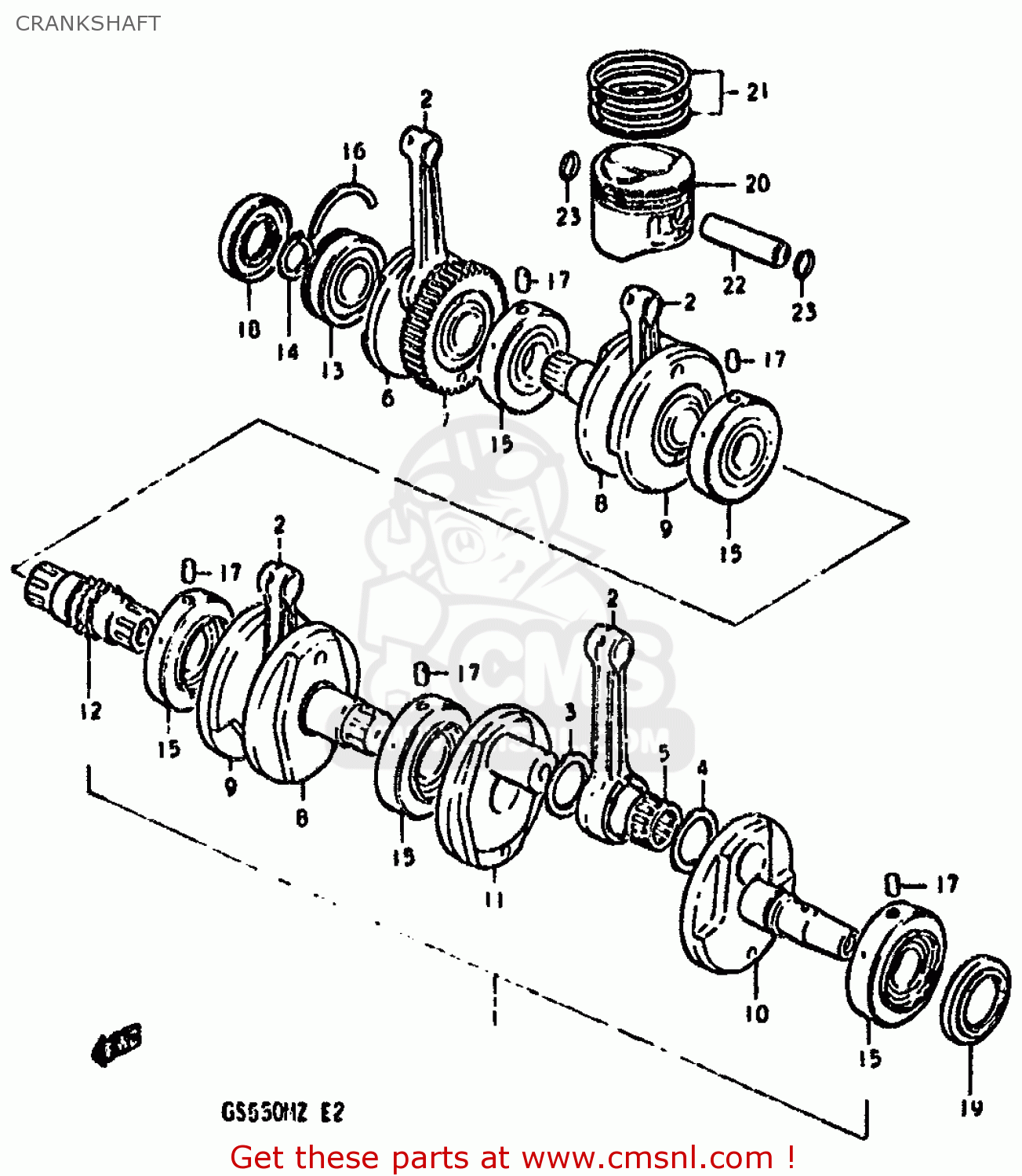 CRANKSHAFT GS550M 1982 (Z) (E02 E04 E06 E22 E24 E25 E34)