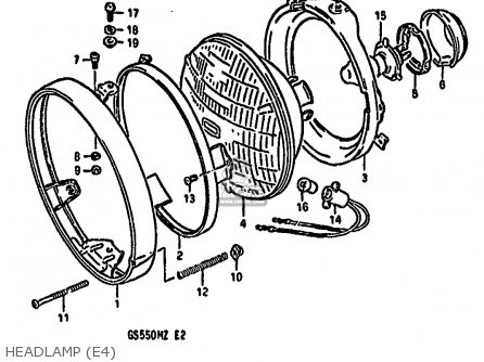 HEADLAMP (E4) - GS550M 1982 (Z) (E02 E04 E06 E22 E24 E25 E34)