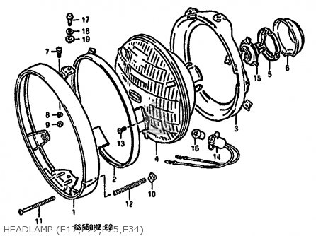HEADLAMP (E17,E22,E25,E34) - GS550M 1982 (Z) (E02 E04 E06 E22 E24 E25 E34)