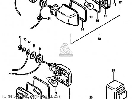 TURN SIGNAL LAMP (E22,E25) - GS550M 1982 (Z) (E02 E04 E06 E22 E24 E25 E34)