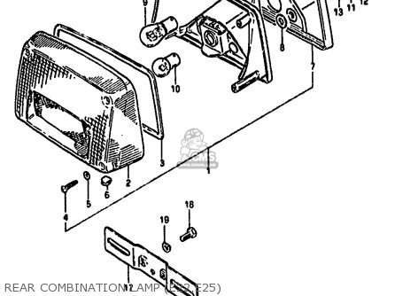 REAR COMBINATION LAMP (E22,E25) - GS550M 1982 (Z) (E02 E04 E06 E22 E24 E25 E34)