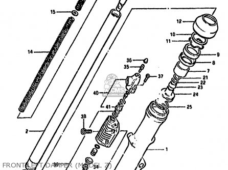 FRONT LEFT DAMPER (MODEL Z) - GS550M 1982 (Z) (E02 E04 E06 E22 E24 E25 E34)