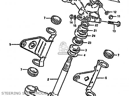 STEERING STEM (MODEL Z) - GS550M 1982 (Z) (E02 E04 E06 E22 E24 E25 E34)