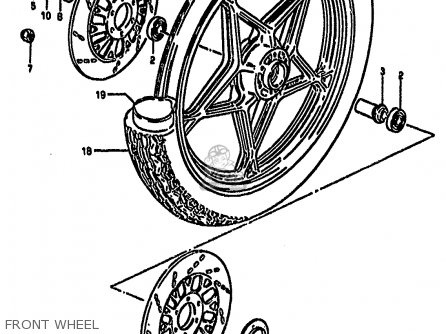 FRONT WHEEL - GS550M 1982 (Z) (E02 E04 E06 E22 E24 E25 E34)