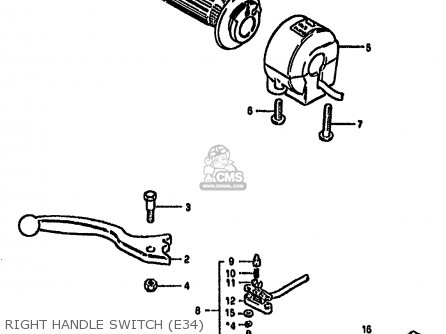 RIGHT HANDLE SWITCH (E34) - GS550M 1982 (Z) (E02 E04 E06 E22 E24 E25 E34)