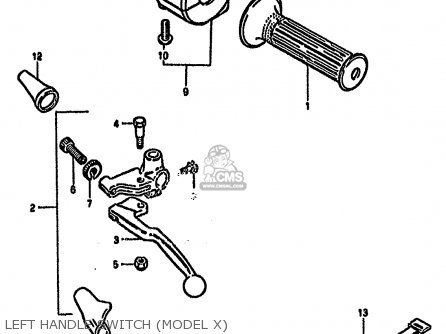 LEFT HANDLE SWITCH (MODEL X) - GS550M 1982 (Z) (E02 E04 E06 E22 E24 E25 E34)