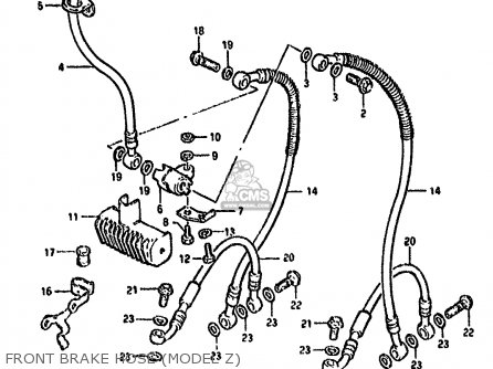 FRONT BRAKE HOSE (MODEL Z) - GS550M 1982 (Z) (E02 E04 E06 E22 E24 E25 E34)